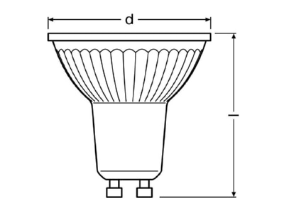 Strichzeichnung Radium RL PAR16 50DIM930 36 LED Reflektorlampe PAR16 GU10 930 36Gr  dim