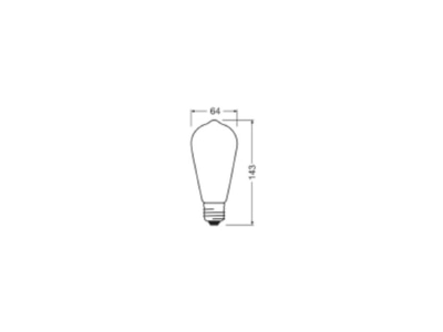 Ma�zeichnung Ledvance L Cl Ed 40FP3 4W827F LED Lampe E27 827  frosted