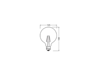 Ma�zeichnung Ledvance L Cl GL12525FP1 8827 LED Globelampe G125 E27 827