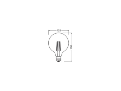 Ma�zeichnung Ledvance L Cl GL12560FP5 9827 LED Globelampe G125 E27 827