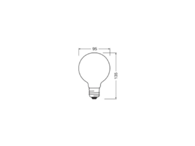 Ma�zeichnung Ledvance L Cl GL9560FP5 9W827 LED Globelampe G95 E27 827
