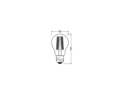 Ma�zeichnung Ledvance LEDCl A100FILDIMEF LED Lampe E27 827  klar  dimmbar