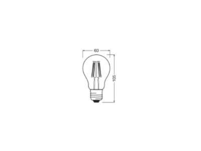 Ma�zeichnung Ledvance LEDCl A40FP3 4W840CL LED Lampe E27 840  klar