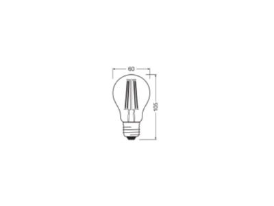 Ma�zeichnung Ledvance LEDCl A75FDIMEF LED Lampe E27 827  klar  dimmbar