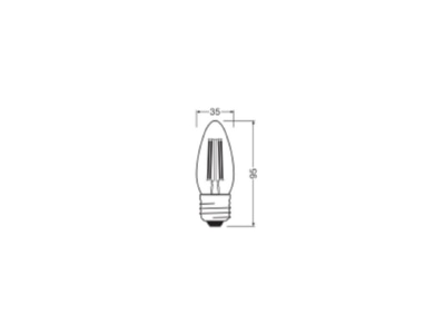 Ma�zeichnung Ledvance LEDCl B40FDP3 4W827C LED Kerzenlampe E27 827  klar  dimmbar