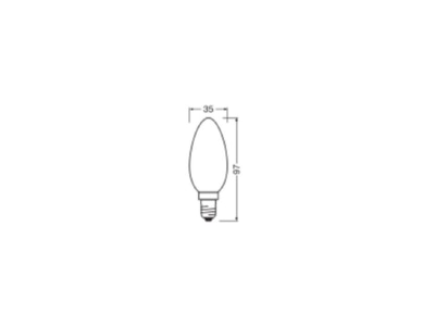 Ma�zeichnung Ledvance LEDCl B40FDP3 4W827F LED Kerzenlampe E14 827  frosted  dimmbar