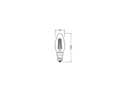 Ma�zeichnung Ledvance LEDCl B60FP5 9W827CL LED Kerzenlampe E14 827  klar