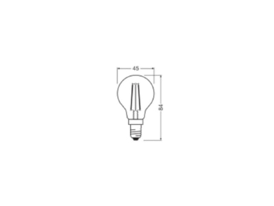 Ma�zeichnung Ledvance LEDCl P25FP1 8W827CL LED Tropfenlampe E14 827  klar