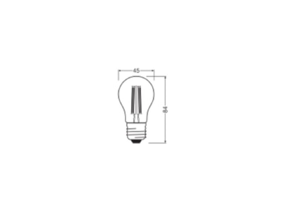 Ma�zeichnung Ledvance LEDCl P60FP5 9W827CL LED Tropfenlampe E27 827  klar