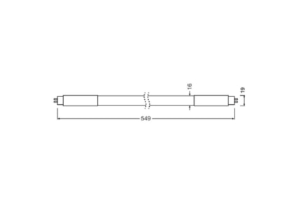 Ma�zeichnung Ledvance TUBET5ACHO24P11W840 LED Tube T5 fuer Netzspannung 840  549mm