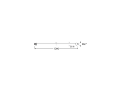 Ma�zeichnung Ledvance TUBET8EMS11 3W14W830 LED Tube T8 fuer KVG VVG 830  1200mm