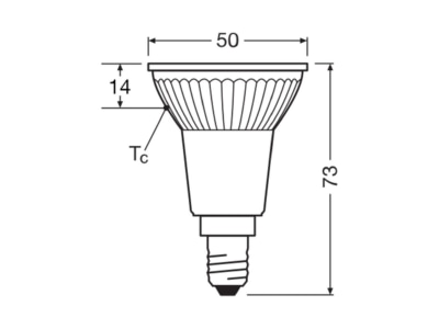 Ma�zeichnung Ledvance L PAR165036DP3 7927 LED Reflektorlampe PAR16 E14  927  dim  36Gr 
