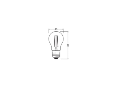 Ma�zeichnung Ledvance LEDCl P25FP1 8W827C LED Tropfenlampe E27 827  klar