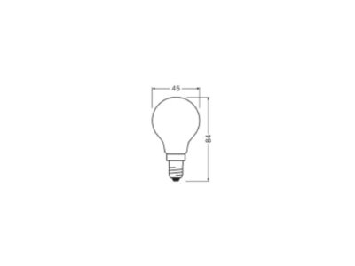 Ma�zeichnung Ledvance LEDCl P40FP3 4W827F LED Tropfenlampe E14 827  frosted