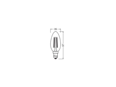 Dimensional drawing Ledvance LEDCl B40FDP3 4827C LED lamp Multi LED 220   240V E14