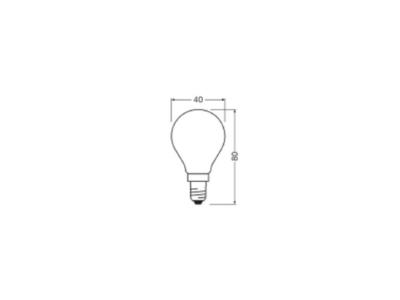 Ma�zeichnung Ledvance LEDCl P40FDP3 4827F LED Tropfenlampe E14 827  dimmbar  frosted