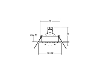 Mazeichnung Brumberg 00229607 Einbau Downlight weiss 2296 07