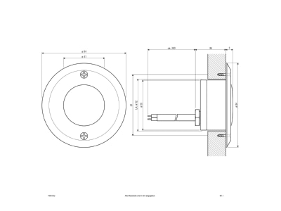 Ma�zeichnung EVN P65 1002 LED Wandleuchte 350mA 1 2W ww