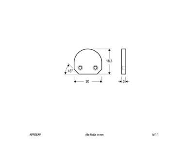 Dimensional drawing EVN APRE EAP Accessory for light rope