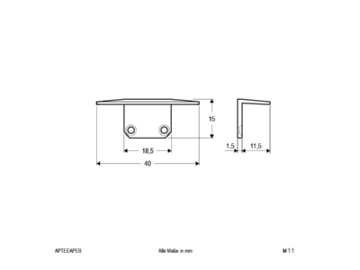 Dimensional drawing EVN APTE EAP EB Accessory for light rope