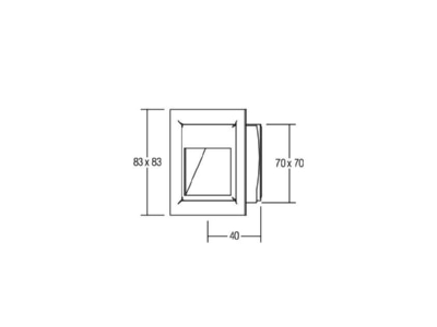 Dimensional drawing Brumberg P3729Y Orientation luminaire 1 2W