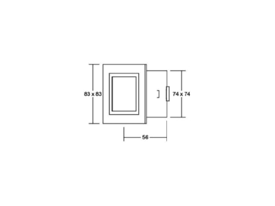 Dimensional drawing Brumberg P3730R Orientation luminaire 1 2W