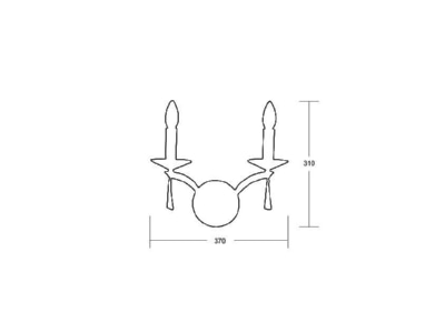 Ma�zeichnung Brumberg 00800562 Wandleuchte Stella 2Lp  E14 40W  chrom