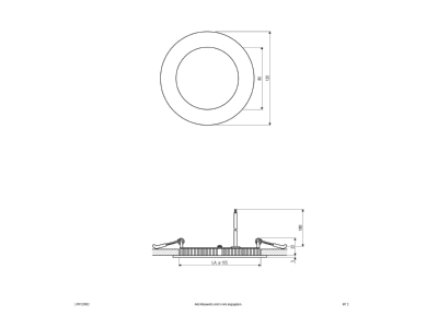 Ma�zeichnung EVN LPR 123 502 LED Einbau Panel 9W 350mA 3000K