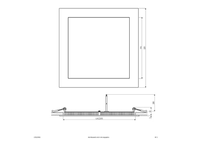 Ma�zeichnung EVN LPQ 223 502 LED Einbau Panel 21W 350mA Warmweiss