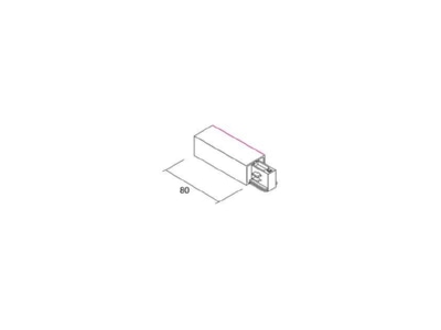 Dimensional drawing Brumberg 88123070 End feed for luminaires