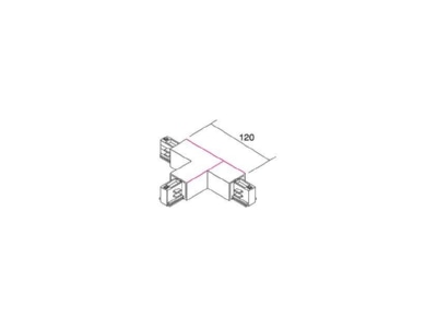 Dimensional drawing Brumberg 88128070 Coupler connector T shape for luminaires