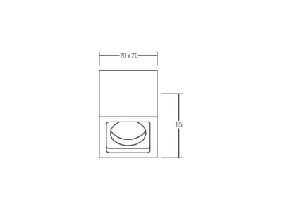 Ma�zeichnung Brumberg 12076173 LED Aufbaudownlight alu ws 7W 3000K IP54