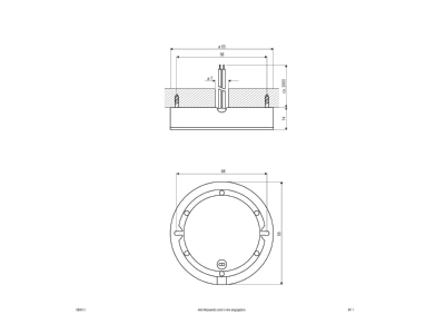 Ma�zeichnung EVN 089013 chr sat P LED Moebel Ein  Anbaul  IP20 350mA  3W  3000K 
