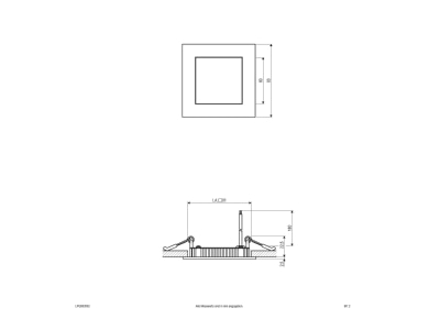Ma�zeichnung EVN LP Q 093502 LED Einbau Panel si 5W 3000K 93x93mm