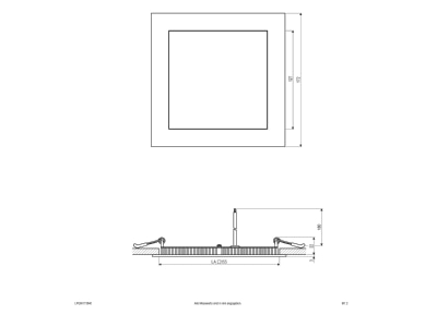Ma�zeichnung EVN LP QW 173540 LED Einbau Panel ws 15W 4000K 172x172mm
