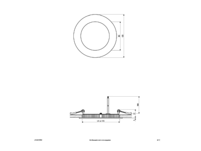 Ma�zeichnung EVN LP RW 123502 LED Einbau Panel ws 9W 3000K 120mm rd 
