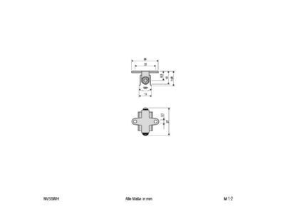 Dimensional drawing EVN NVS SWH Mounting kit for luminaires