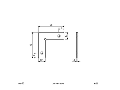 Dimensional drawing EVN APHV90 Mechanical accessory for luminaires