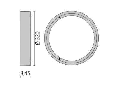 Ma�zeichnung Performance in Light 304160 Wand  und Deckenleuchte 70 LED  3000K