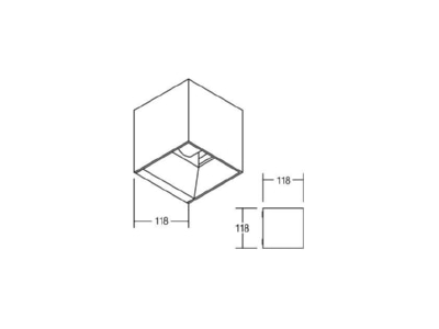 Ma�zeichnung Brumberg 60025183 LED Wandaufbauleuchte 3000K 230V schwarz