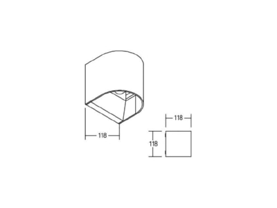 Ma�zeichnung Brumberg 60026183 LED Wandaufbauleuchte 3000K 230V schwarz