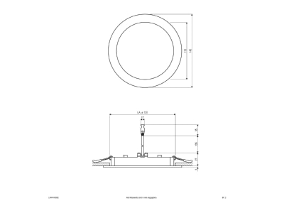 Ma�zeichnung EVN LR44143502 ws LED Einbaupanel 3000K 350mA IP44