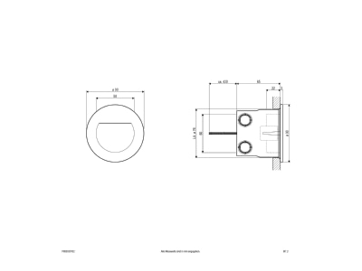 Dimensional drawing EVN P653030102 ws Orientation luminaire