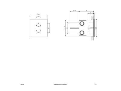 Dimensional drawing EVN P6531402 alu geb Orientation luminaire