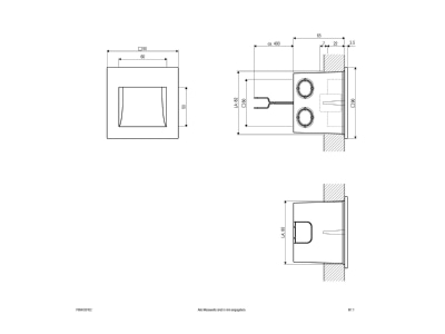 Mazeichnung EVN P654030102 ws LED Wandanbauleuchte 3000K 350mA IP65