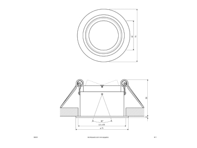 Mazeichnung EVN 569001 NV Deckeneinbauleuchte IP20 GX5 3