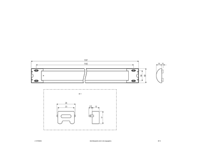 Ma�zeichnung EVN L11973502S LED Deckenanbauleuchte 1197mm  3000K 3325lm