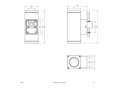 Ma�zeichnung EVN 485016N Wandanbauleuchte 2flg anth IP54 GU10 220 240V