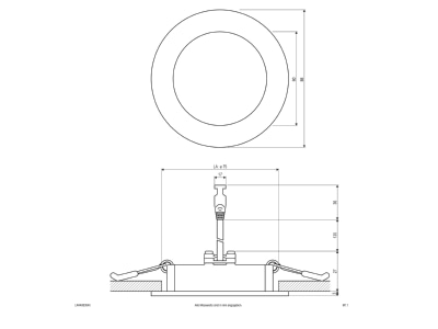 Ma�zeichnung EVN LR44083540 LED Einbaupanel rund 4000K IP44 350mA ws