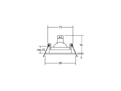 Dimensional drawing Brumberg 20368070 Downlight spot floodlight 1x35W